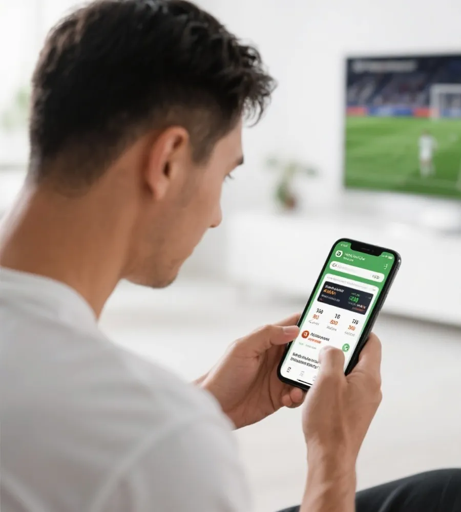 移动端查看体育资讯与数据示意图